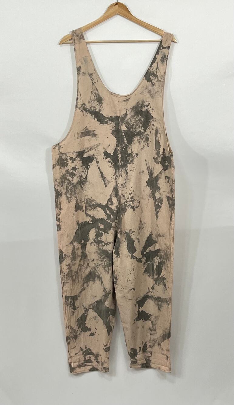 STATE THE LABEL No Sz M L Mottled Tan Gray Jumper Jumpsuit